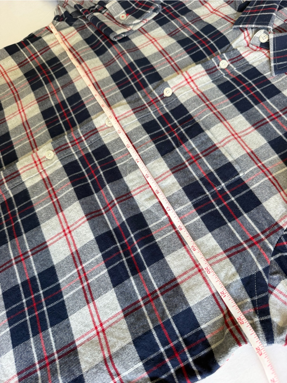 UNTUCKit "Campeneta" 100% Cotton Blue Red Gray Plaid Long Sleeve Flannel Shirt - Picture 15 of 15